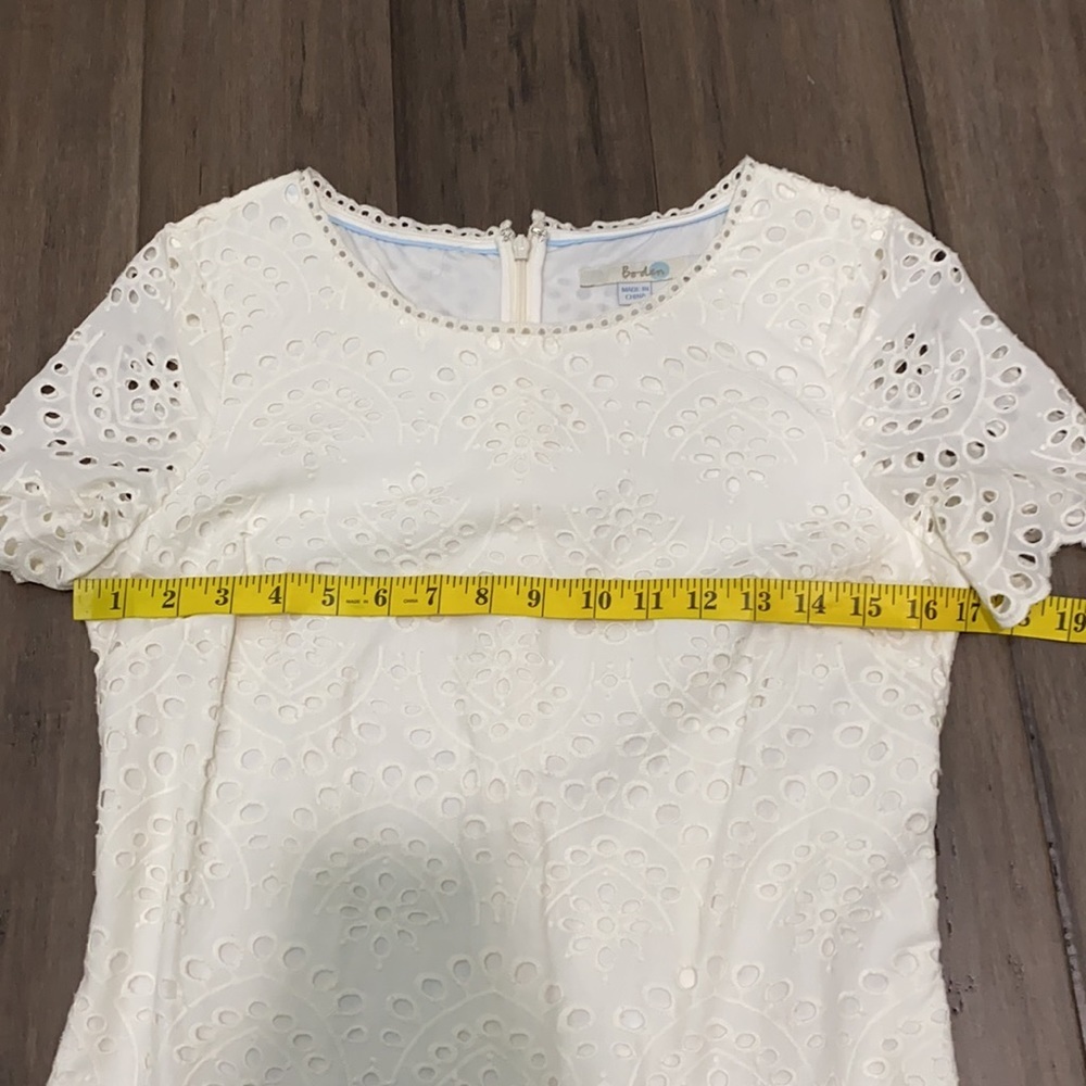 Boden Isadora Broderie Dress eyelet off white ww285 - Picture 8 of 11